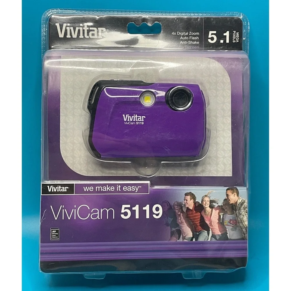 Vivitar ViviCam 5119 Digital Camera Purple 5.1MP 4x Zoom New Sealed V5119-PUR